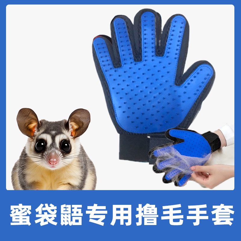 蜜袋鼯专用撸毛手套兔毛清理器荷