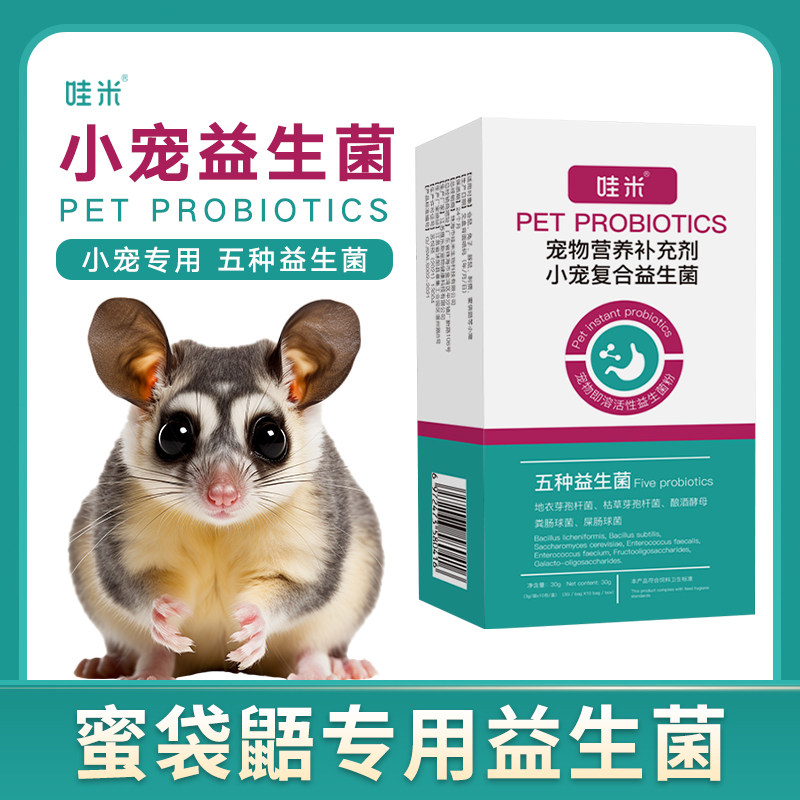 蜜袋鼯专用益生菌粉活性菌飞袋鼠宠物吃的益生菌消化宝小宠用品