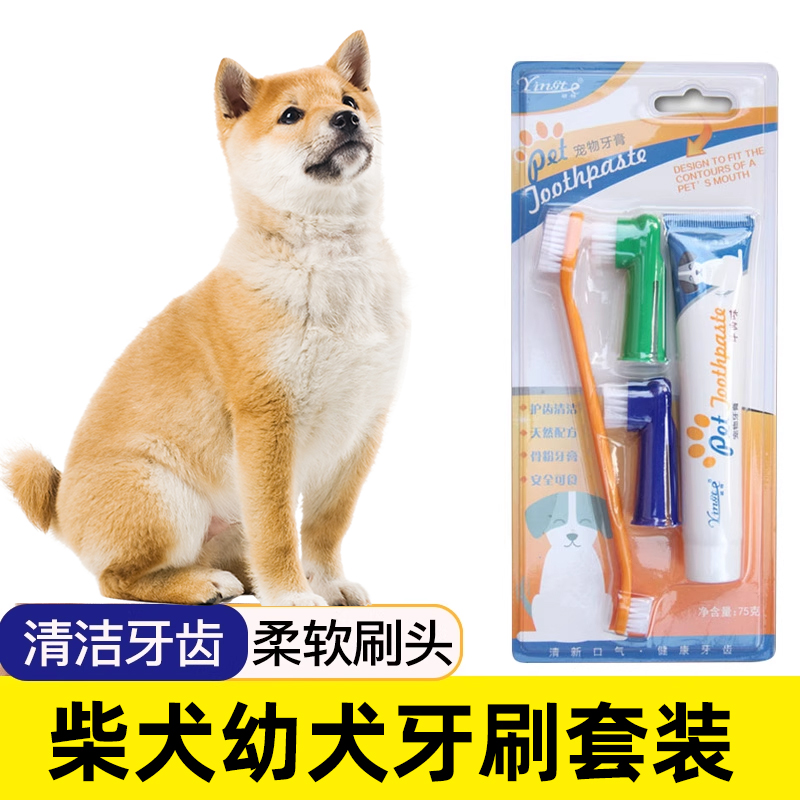 柴犬幼犬犬用狗狗牙刷宠物牙膏套装刷牙清洁用品口腔牙用具指套