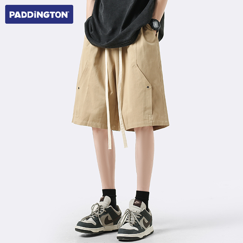 帕丁顿熊 短裤男士夏季外穿薄款2024新款运动宽松休闲五分裤子