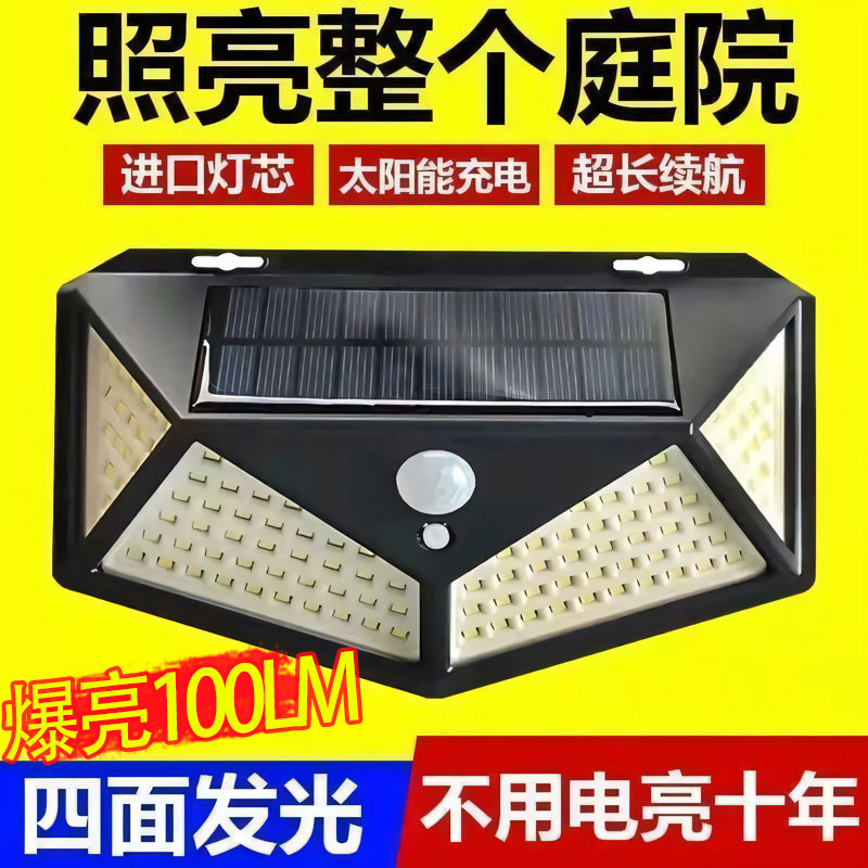 24新款太阳能庭院灯超亮路灯家用户外人体感应壁灯天黑自动亮防水