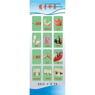 镶牙洁牙矫正烤瓷牙海报广告镶牙牙科诊室装饰画广告贴画贴纸