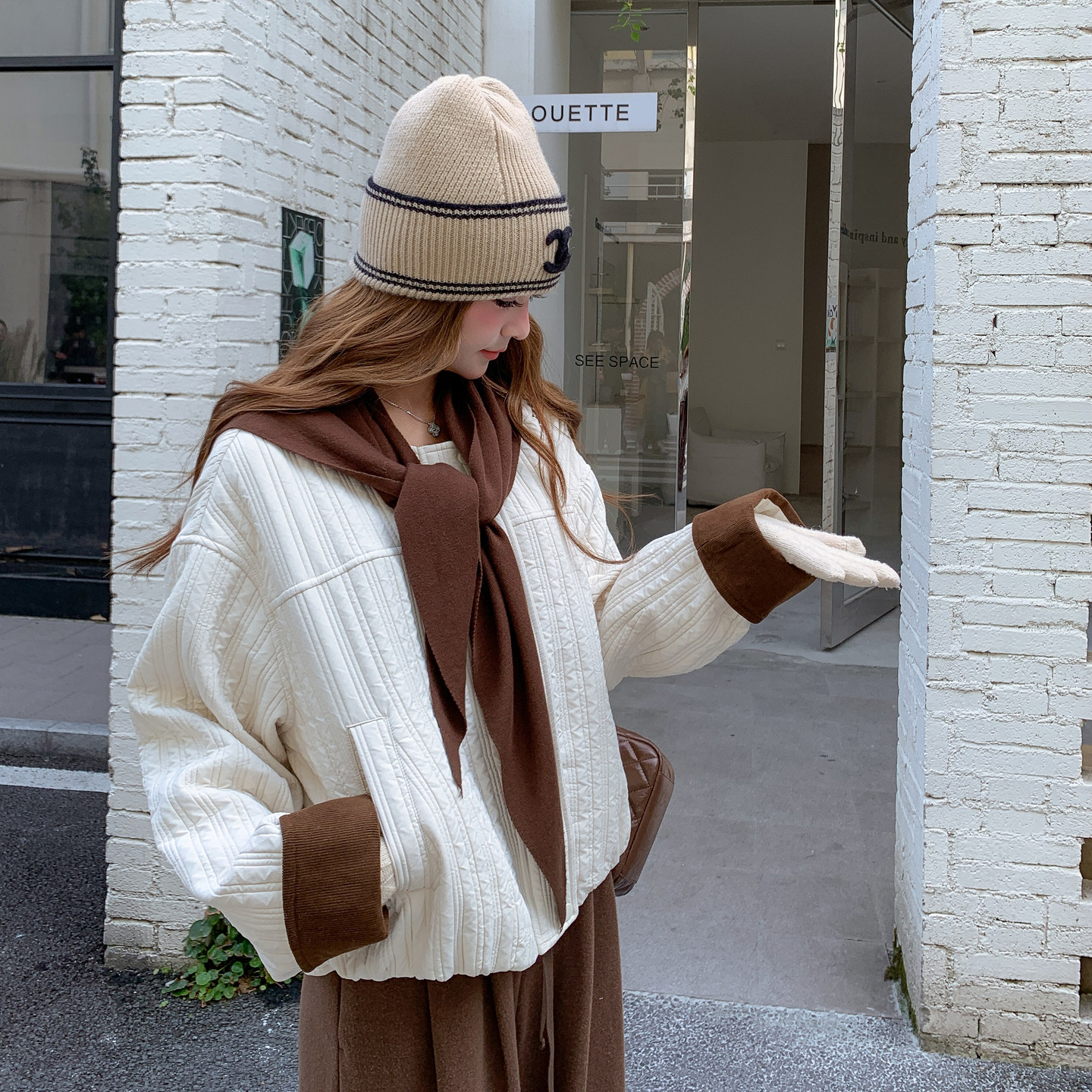 2025年冬季新款拼接棉衣加披肩203-9561-P175-K258,女装棉衣/棉服,浙宝203