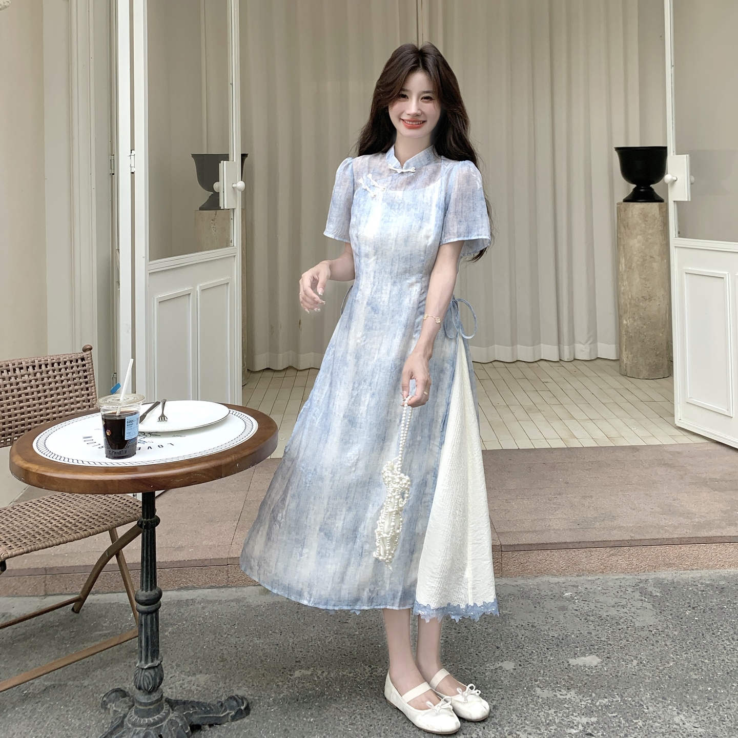 现货--蓝色风两件套套装203-8938-P155-K228，女装套装/套裙，浙宝203