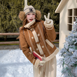 现货2025年冬季新款雪花刺绣皮毛一体外套203-9568-P195-K288，女装短外套，浙宝203