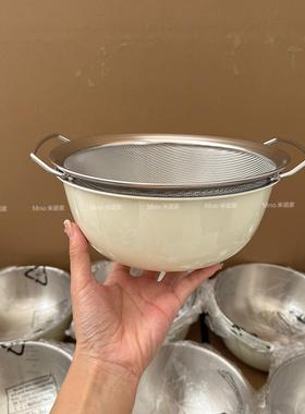 米诺家304不锈钢双耳过滤网洗小米芝麻神器洗米筛滤油控油网筛盆