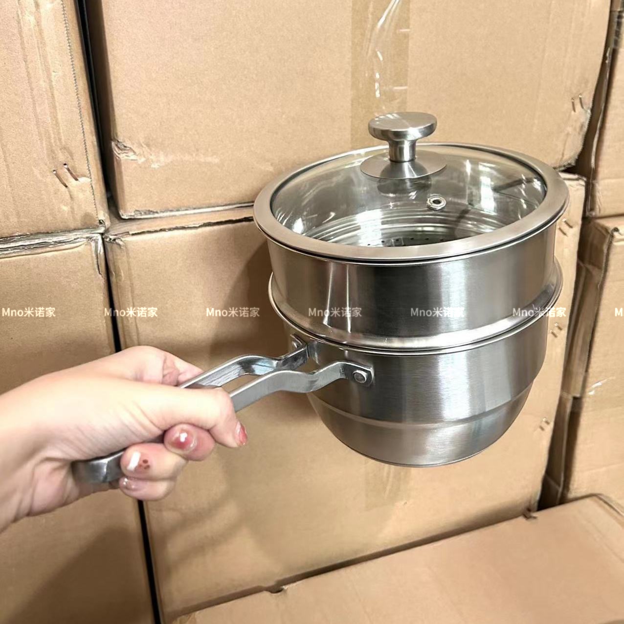 米诺家304不锈钢油炸锅 家用炸串锅带滤网蒸笼电磁炉专用省油深锅
