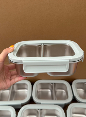 米诺家316L不锈钢上班族饭盒新款微波炉饭盒便当盒密封分隔餐盒