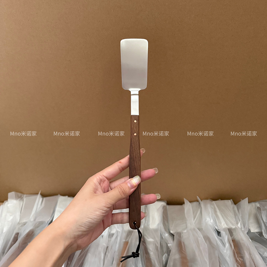 米诺家胡桃木304不锈钢小煎铲煎锅烙饼铲子厨房煎饼铲子煎牛排