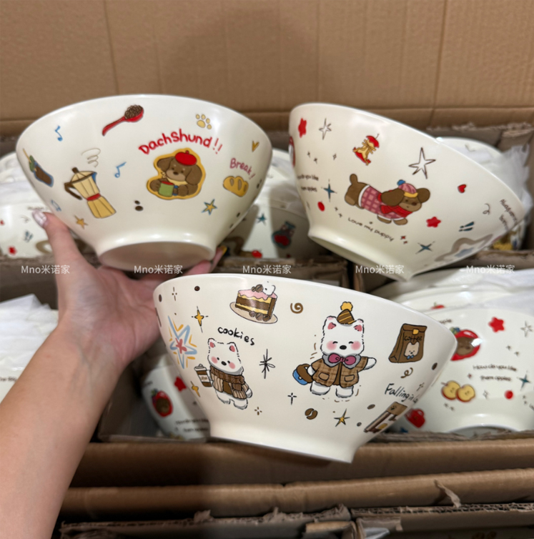 米诺家可爱陶瓷嗦粉碗