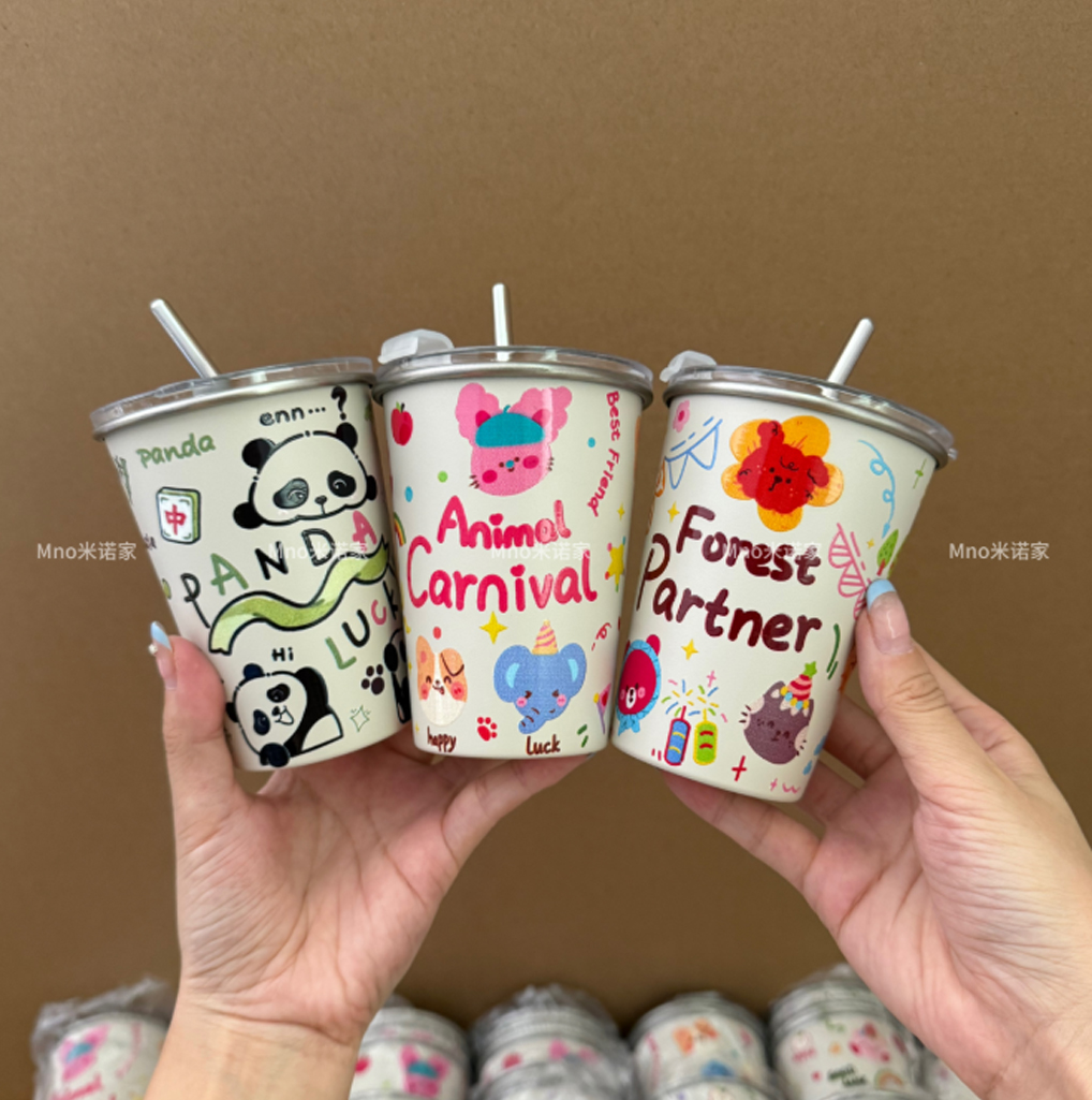 米诺家304不锈钢小动物马克杯