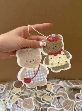 米诺家厨房刷锅去污百洁布可爱卡通动物吸水木浆压缩洗碗清洁海绵