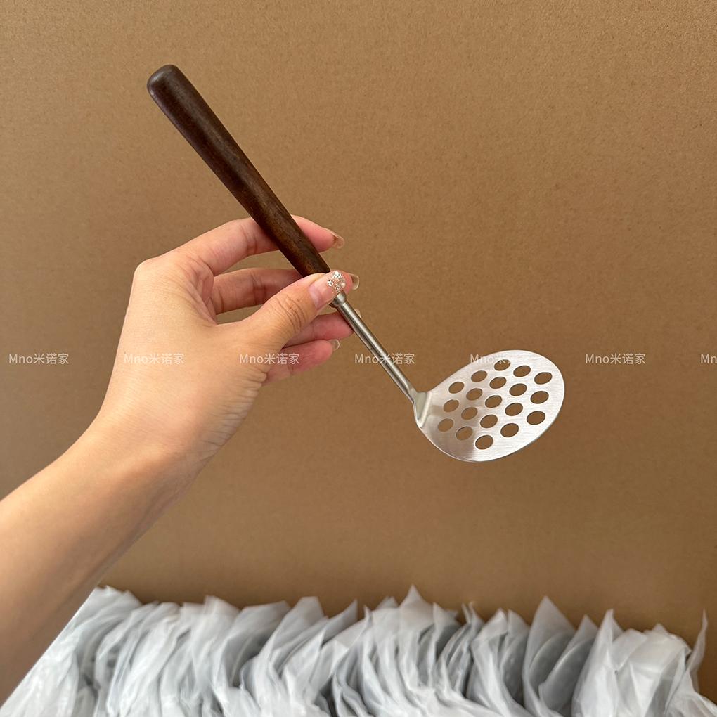 米诺家304不锈钢胡桃木土豆压压泥器辅食器复古捣泥神器