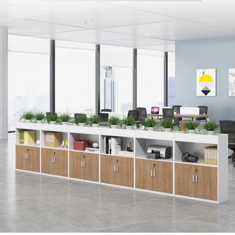 办公室隔断柜文件柜资料柜花槽柜储物柜木质边柜花草柜矮柜办公柜