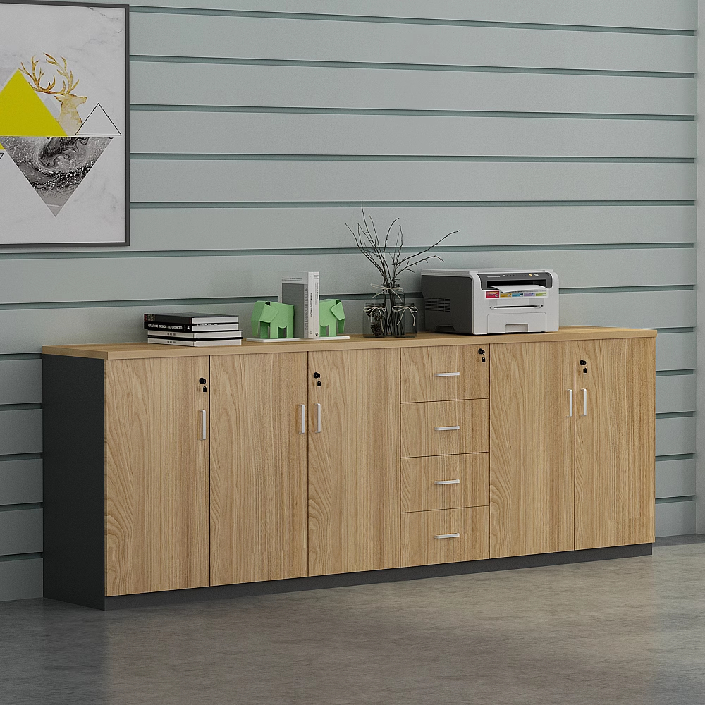 办公室文件柜木质带锁矮柜资料柜隔断花槽落地柜储物柜定制办公柜