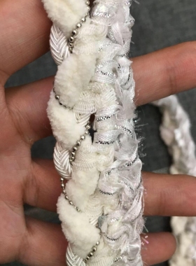 香家手工钩白色银链DIY编织带小香风服饰箱包装饰花边辅料