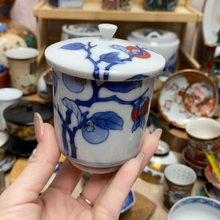 柿右卫门 手绘 柿柿如意 盖杯