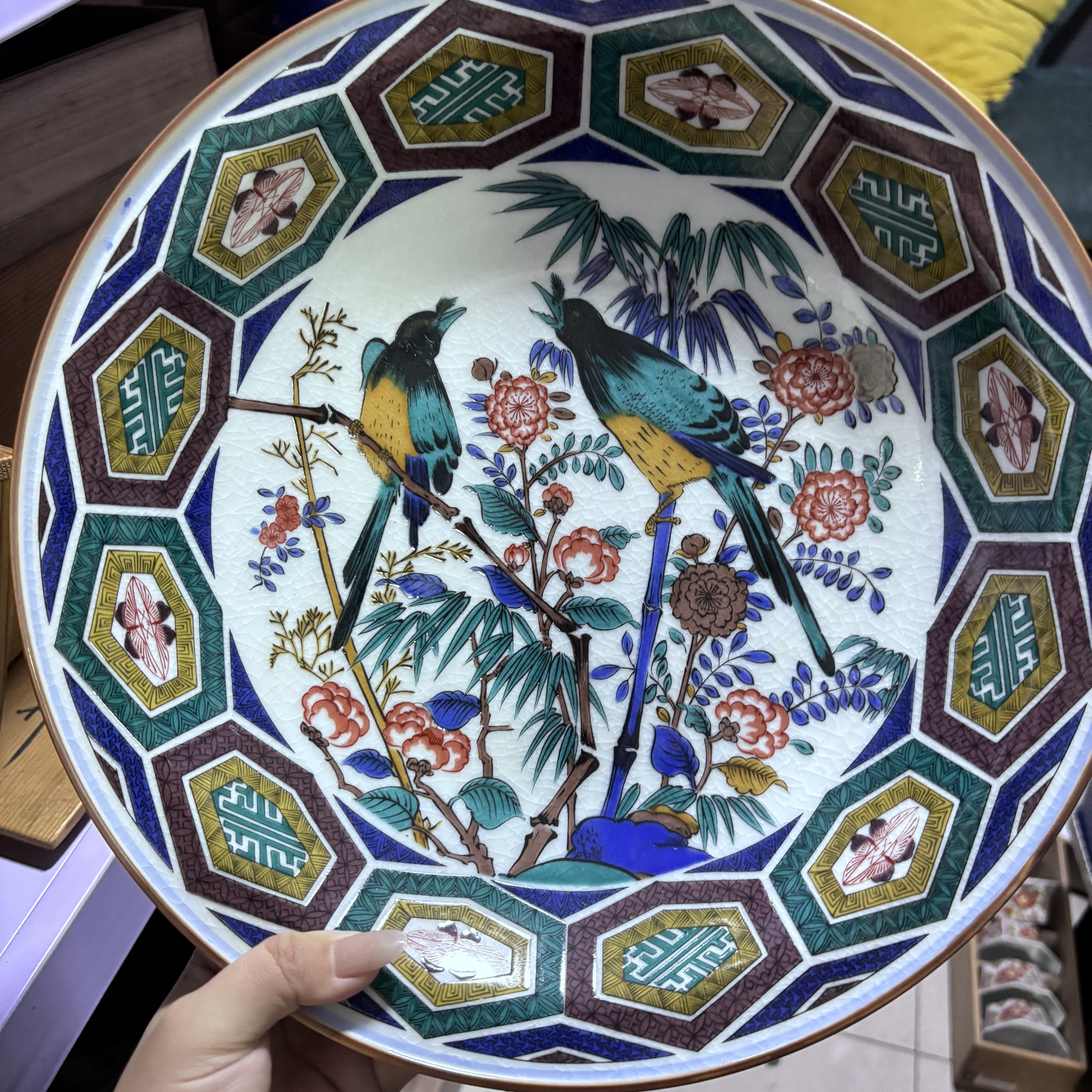 九谷名家精工重彩交织釉赏盘