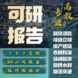 编制可行性研究报告立项审批资金申请可研报告修改代做项目建议书