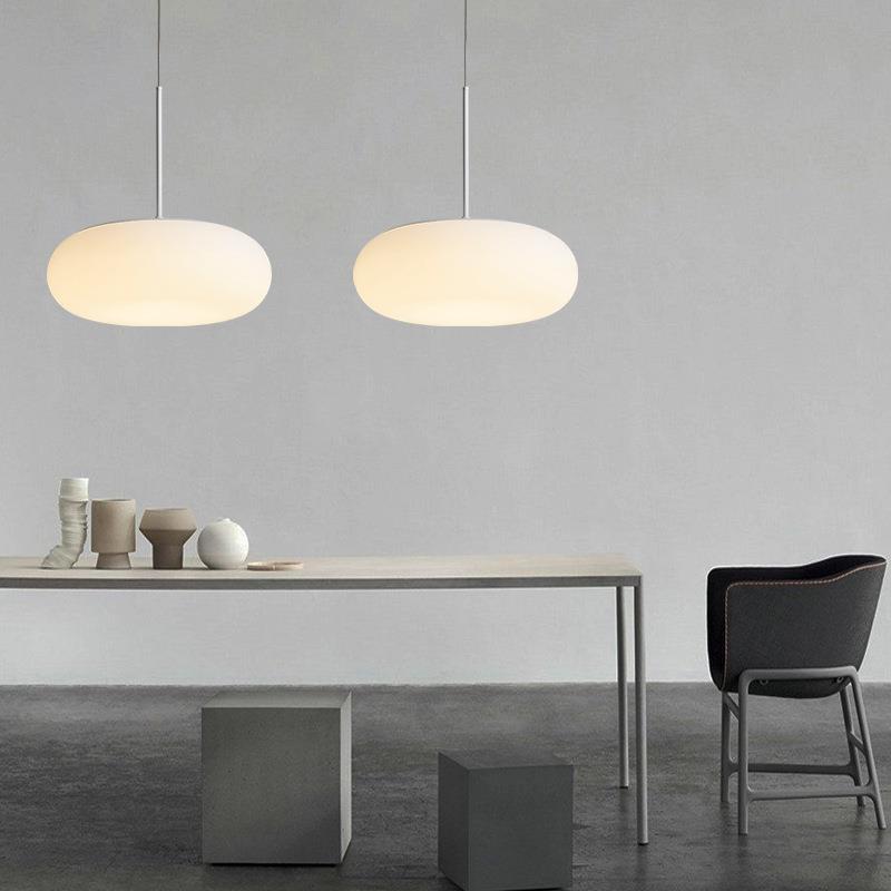 北欧餐厅吊灯现代简约创意滚塑灯具单头极简餐桌吧台灯圆形卧室灯