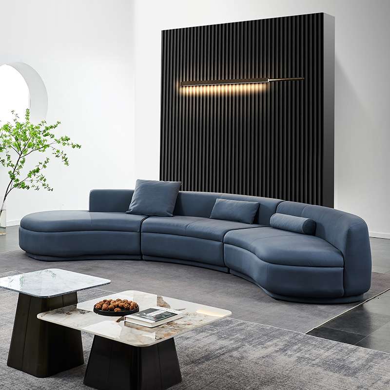 Piaf意大利轻奢磨砂布艺沙发简约现代客厅大平层豪宅弧形baxter