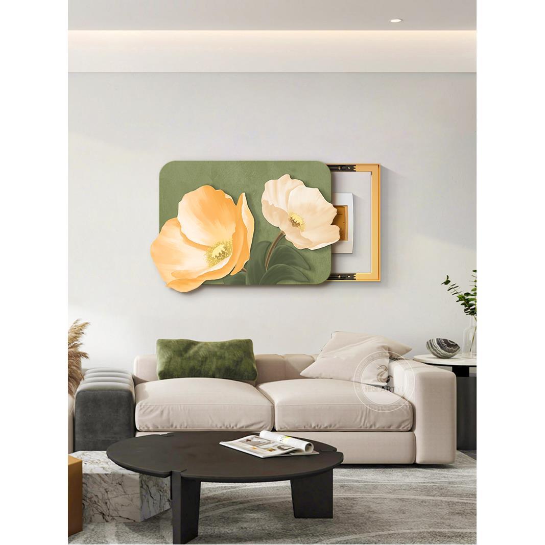 现代简约电表箱装饰画北欧花卉配电箱挂画网红植物弱电箱遮挡壁画图片