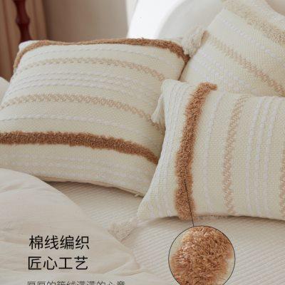 北欧ins抱枕轻奢沙发靠垫流苏波西米亚床头靠枕客厅腰枕套含芯