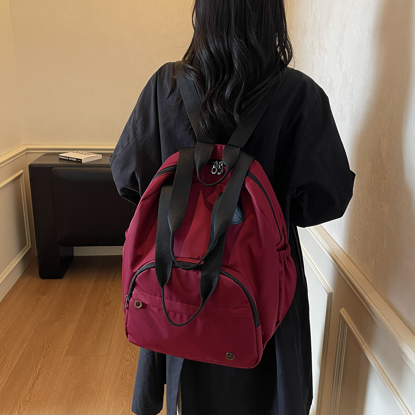 双肩包女大容量新款单肩包百搭大容量旅行背包轻便高颜值妈咪包包