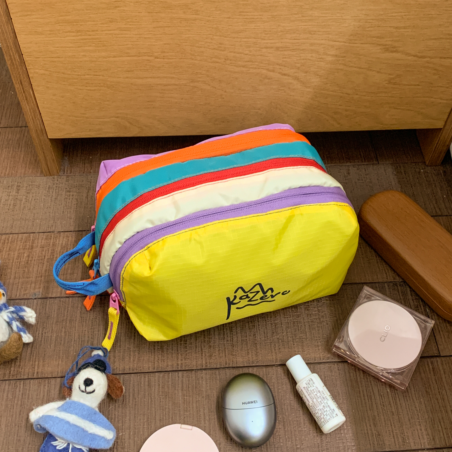 多巴胺撞色化妆包女防水大容量多功能便携收纳包可爱化妆品收纳包,收纳整理,杂物压缩袋,淘宝优惠券,粉丝福利购,淘宝优惠卷