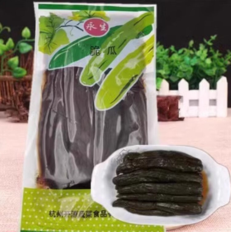 永生牌脆瓜200g甜脆酱瓜整条小包袋装配粥下饭菜腌制酱菜黄瓜咸菜