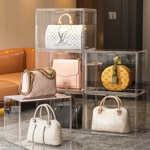 包包收纳盒亚克力防尘展示箱收纳神器柜存放奢侈品透明防潮置物架