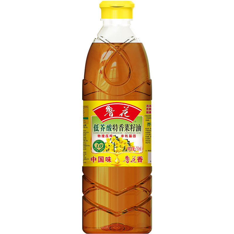 鲁花低芥酸菜籽油750ml小规格压榨一级非转基因厂家正品食用油