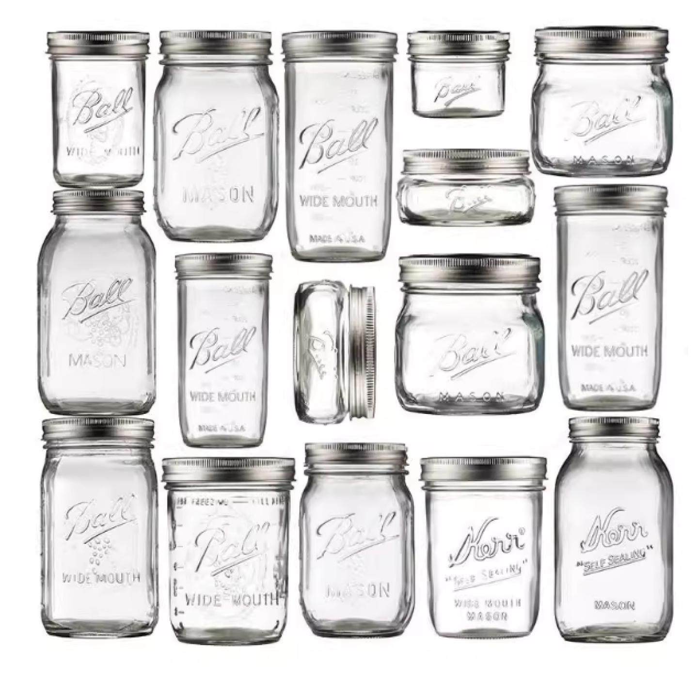 分体盖玻璃梅森罐烟丝罐透明梅森瓶密封储物瓶斗粮保湿罐480ml