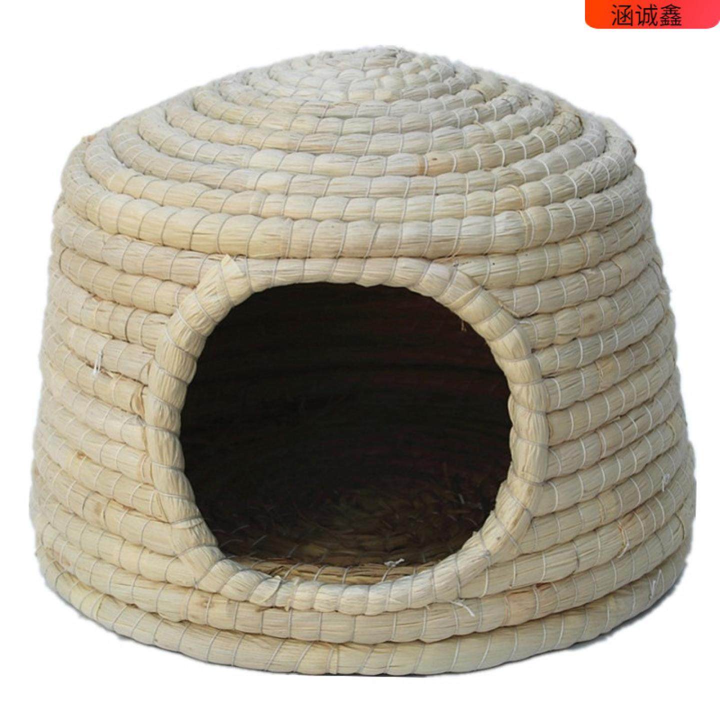 T草编鸡窝下蛋窝搭建户外鸟窝草窝兔窝保暖荷兰猪窝兔子鸽子芦丁