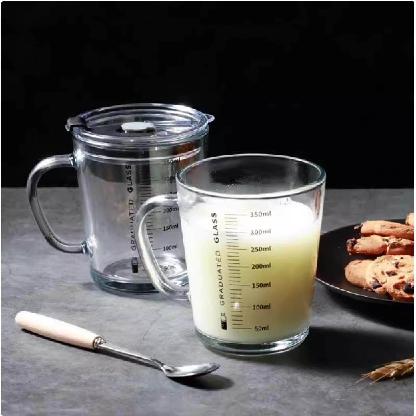 喝奶杯大人有刻度杯子看得见毫升泡冲奶粉400带量克数儿童杯子