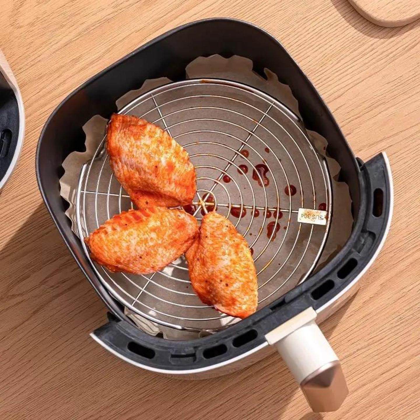 T304空气炸锅烤架子内用支架滤油架隔油盘配件网烤肉架双层架烤盘