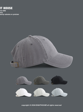 灰色系列~光板软顶棒球帽日系男女学生百搭四季鸭舌帽EIGHTHOUSE