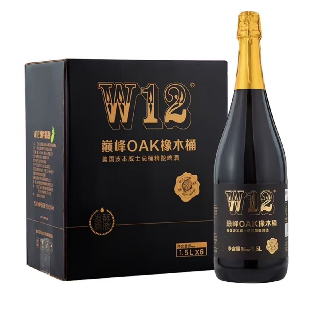 W12过波本美国威士忌桶精酿烈性啤酒巅峰OAK1500mlX6桶送99罐德啤 - 实物图