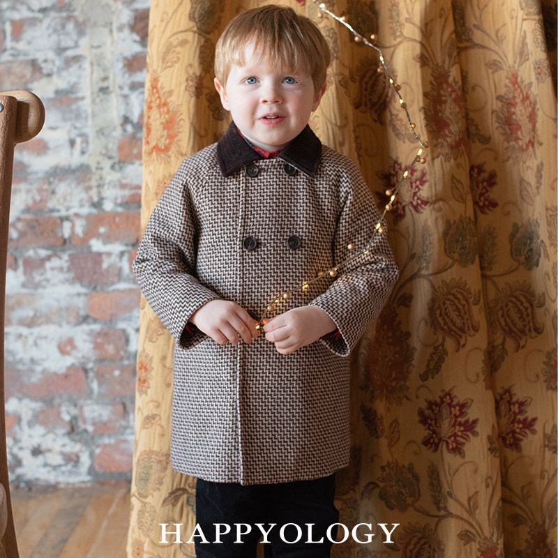 Happyology英国儿童装新款男童英伦女童秋冬毛呢外套中长款呢大衣,童装/婴儿装/亲子装,普通外套,淘宝优惠券,粉丝福利购,淘宝优惠卷