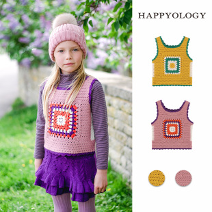 Happyology英国儿童女童秋装针织毛衣马甲背心外穿毛线背心马夹