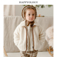 Happyology英国儿童外套冬季 保暖毛绒纯色男女童棉衣 宝宝棉袄童装