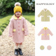 Happyology英国女童格纹呢大衣儿童英伦秋冬新品 宝宝洋气毛呢外套