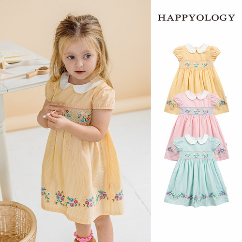 Happyology英国儿童短袖夏季连衣裙女童新品可爱裙子女宝宝连身裙