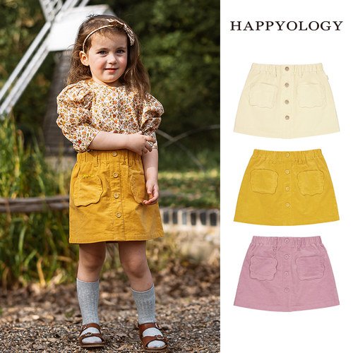 Happyology英国儿童春秋灯芯绒半裙款女童裙子童装新款女童半身裙