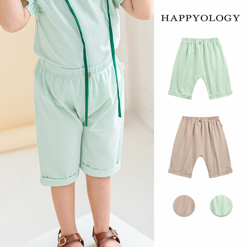Happyology英国儿童短裤英伦条纹休闲裤男女童夏季新品宝宝五分裤