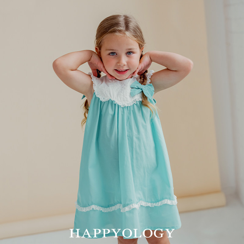 Happyology英儿童女童夏季无袖童装裙子花边领连衣裙,童装/婴儿装/亲子装,连衣裙,淘宝优惠券,粉丝福利购,淘宝优惠卷