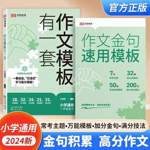 荣恒2025作文模板有一套金句速用模板中小学生万能作文素材句子积累优美段落好词好句好段摘抄本二三四五六年级写作素材高分范文书