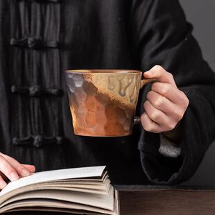 日瓷陶杯宅寂风杯子窑变水杯轻式奢级感粗马克FJE陶杯颜值咖啡杯