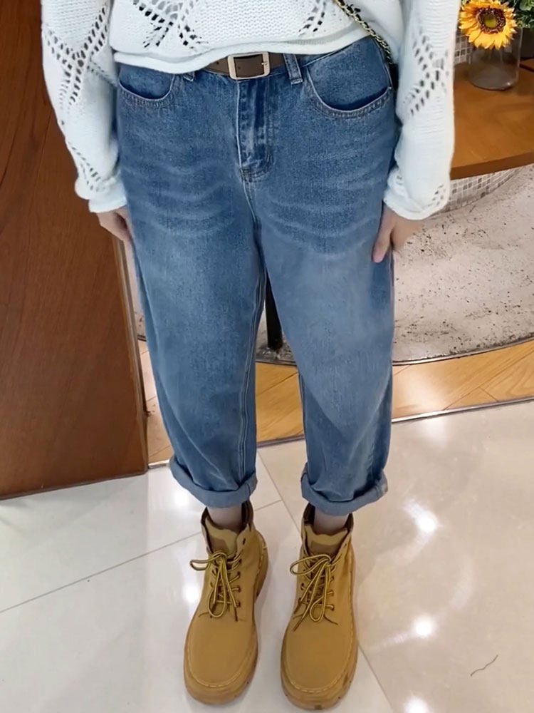 DENIM HAREM PANTS WOMENS HIGH-WAISTED LOOSE DADDY PANTS WOMENS SPRING AND AUTUMN CLOTHES 2023 NEW DESIGN SENSE SMALL PANTS