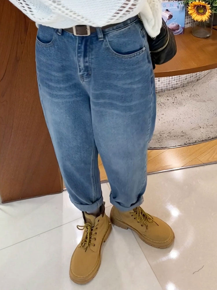 DENIM HAREM PANTS WOMENS HIGH-WAISTED LOOSE DADDY PANTS WOMENS SPRING AND AUTUMN CLOTHES 2023 NEW DESIGN SENSE SMALL PANTS